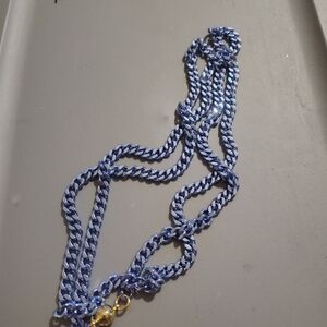 Blue and White Braided Necklace